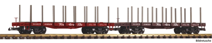  38797 - G - 2-tlg. Set Flachwagen, D & RGW